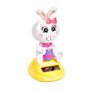 Nuevo LINDO Niña Conejo Conejo Solar Bailarina Primavera Verano FELIZ PASCUA Bobble Head - Imagen 1 de 1