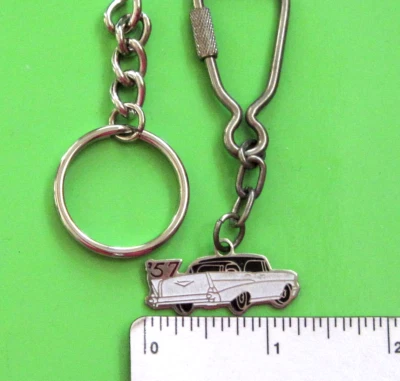 Vintage '57, 1957 Chevy Chevrolet - keychain , key chain GIFT BOXED  white - Image 1 of 4