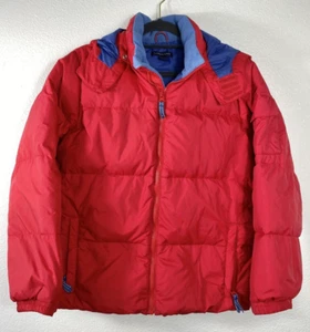 Lands End Puffer Jacket Red Down Insulated Coat Youth Child Kid M 10-12 Unisex - Picture 1 of 18