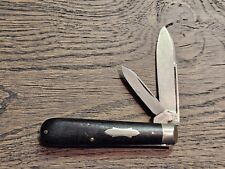 Antique Ulster Knife Co NY Pocket Knife Barehead Jack Ebony Vintage Old