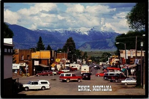 Ennis Montana Postcard street view Madison Range Cafe Fudge Camper Cars - Picture 1 of 2
