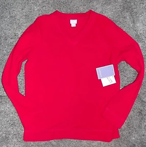 NEW Fleece V-neck Red Womans Small - Picture 1 of 4