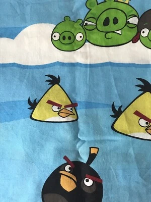 Sábana plana doble Angry Birds azul aguamarina ropa de cama para niños usada en excelente estado Foto 1 de 4