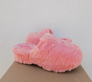 UGG STARFISH PINK FUZZ SUGAR CLOG FAUX FUR FLUFF SLIPPERS WOMEN US 7/ EUR 38 NEW - Picture 1 of 5