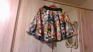 QUIZ GIRLS MINI RA RA /DISCO /HOLIDAY SKIRT,SIZE 10 IN MULTI COLOR FUN ABSTRACT - Picture 1 of 4