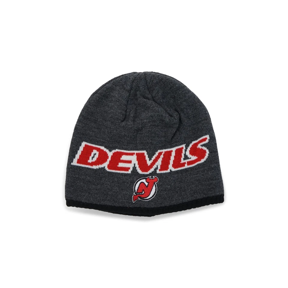 New Jersey Devils NHL Adidas Team Logo Unisex Adult Beanie Hat - Image 1 of 3
