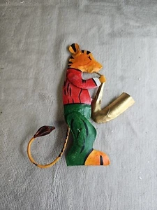 Handmade Metal Tiger Christmas Ornament Playing An Instrument - Picture 1 of 6
