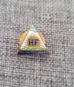 HOLIDAY FELLOWSHIP ENAMEL LEWIS BUTTERFLY BADGE - Foto 1 di 2