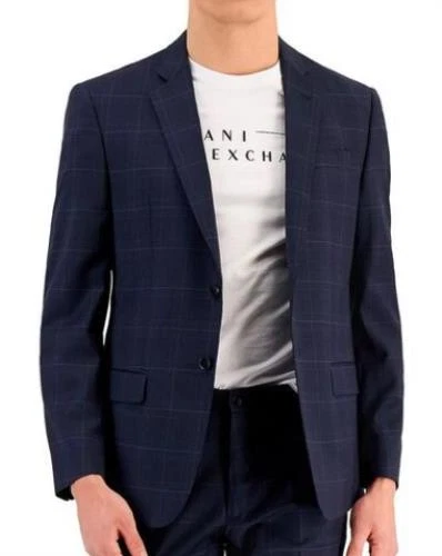 Armani Exchange Mens Slim Shadow Plaid Suit Jacket 38 R NEW $475 09GXX0-0X044 - Image 1 of 3