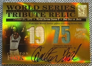 Carlton FISK🔥2003 Topps Tribute GOLD World Series Dual Relic AUTO 2/25 + 2 G/U - Bild 1 von 6