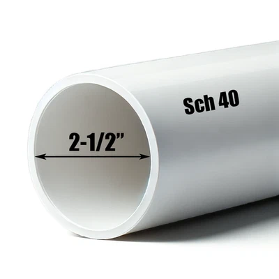 2-1/2" PVC Rohr | Schedule 40 | Custom Cut Längen 12"-96" | Pool Reparatur & DIY - Bild 1 von 3