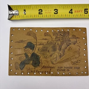 Keeping Up With The Times Vintage Leather Postcard Underwood Cartoon Burglar - Picture 1 of 5