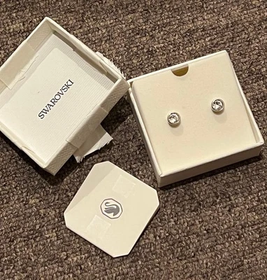 Aretes Swarovski Imber tono plata piedra simple Foto 1 de 4