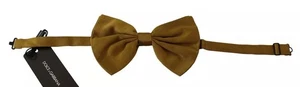 Dolce & Gabbana Yellow Mustard Silk Butterfly Bow Tie Men's Men Authentic - Picture 1 of 5