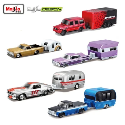 Maisto 1:64 Alloy Truck Flatbed Transport Car Vehicles Model Diecast Trailer  - Image 1 of 4