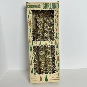 Vintage Gold Christmas Garland Tinsel West Germany in Box 8’ - Picture 1 of 6