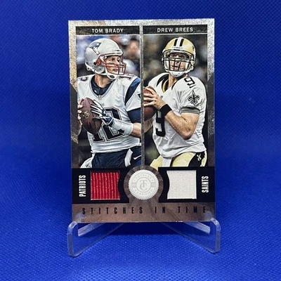 TOM BRADY DREW BREES 2012 TOTALLY CERTIFIED DUAL PATCH 84 / 199 - Image 1 of 2