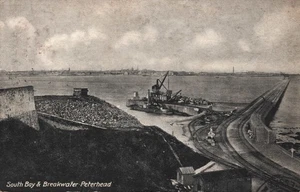 South Bay & Breakwater Peterhead Aberdeenshire Schottland Postkarte verschickt 1919 - Bild 1 von 2