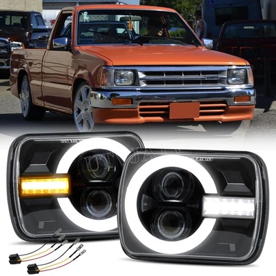 Par de faros LED 5x7'' 7X6" haz alto/bajo DRL con giro para Mazda B2200 B2600 RX-7 Foto 1 de 4