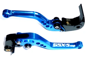 SUZUKI GSXS 1000 2015-2021 SHORT BRAKE + CLUTCH LEVERS HANDLES BLUE ROAD TRACK - Picture 1 of 11