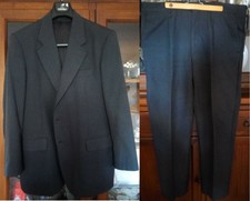 Completo Giacca e Pantalone 2 bottoni Uomo grigio scuro Tg 51 tasmania wool