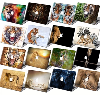 Tiger Lion Pattern Rubberized Hard Case Cover For New Macbook Pro Air M2M3 M4 M5 - Image 1 of 4