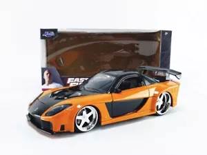 Jada 1:24 Fast & furious Han’s Mazda RX-7 -Orange & Black 30732 - Picture 1 of 7