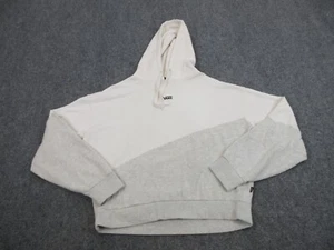 Vans Sweater Womens Adult Extra Large White Gray Cropped Logo Hoodie Sweatshirt - Picture 1 of 14