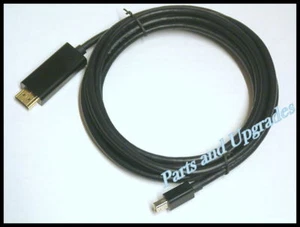 Black Mini-Display Port to HDMI Adapter Cable For Dell XPS 12 13 14 15 17 NEW - Picture 1 of 2