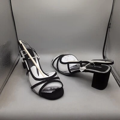 Sandalias David Tate Wed para mujer 10W gamuza negra con tira trasera Foto 1 de 4