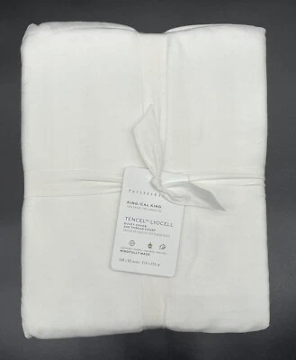 POTTERY BARN TENCEL LYOCELL KING / CAL KING DUVET NEW WITH TAG WHITE - Image 1 of 3