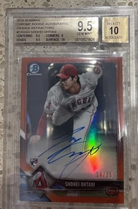 Shohei Ohtani 2018 Bowman Chrome Orange Refractors Auto /25 BGS 9.5 Gem Mint RC