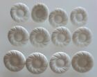 8 x 18mm White Whirlpool Effect Round Plastic Shank Buttons - BCW100