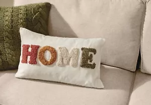 Kissenhülle Kissenbezug "HOME" weiß / bunt, 50x30 cm, Deko Kissen Bezug - Bild 1 von 6