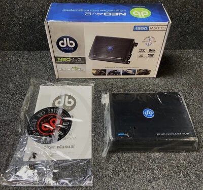 DB DRIVE NEO4v2 4 CHANNEL CLASS D FULL RANGE MARINE, CAR, HARLEY AMP 1250 WATTS - Image 1 of 4