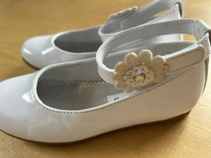 Girls Rachel Shoes Toddler Size 12M White Patent D02* - Picture 1 of 12