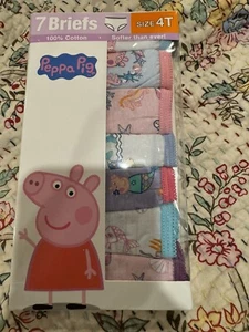 New Peppa Pig Girls 100% Cotton Character Toddler 7pk Briefs Assorted 4t - Picture 1 of 3