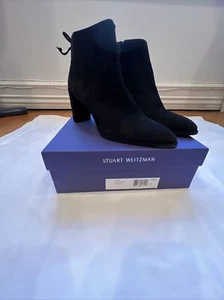 STUART WEITZMAN Black Suede Boot With Heel Size 9.5 - Picture 1 of 7