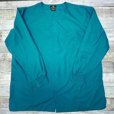 Jaqueta esfoliante uniformes naturais verde botão para cima manga longa tamanho G - Imagem 1 de 4