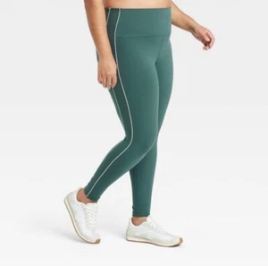 Women’s Everyday Soft High-Rise Piped 7/8 Leggings All in Motion Dark Green S - Picture 1 of 8