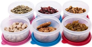 Condiment Containers with Lids- 6 pk. 10 oz.Salad Dressing to go Small Food Stor - Picture 1 of 5