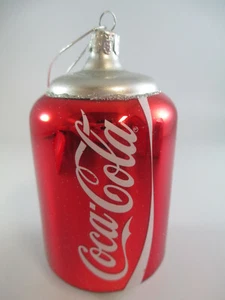 Coca-Cola Kurt Adler Vidrio Artesanal Rojo Lata de Coca-Cola Navidad Adorno - Imagen 1 de 7
