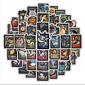 10 PCS Cute Pokémon Card Characters Cartoon Doodle Game Anime Stickers BRAND NEW - Picture 1 of 6