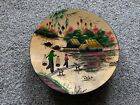 Vietnamese Gold Leaf Lacquered rice harvest, hand painted, Decorative plate