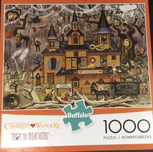 Charles Wysocki 1000 Piece Jigsaw Puzzle Halloween Trick or Treat Hotel Buffalo