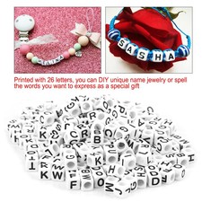 Mix Letter Alphabet Cube Beads Handcraft Bracelet Necklace Jewelry Making Kits