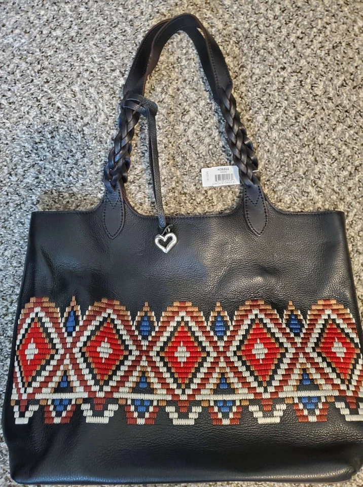Brighton H3543b Africa Stories Masai Soft Tote Black Multi