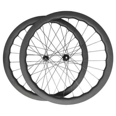 Road Bike Wave Carbon Wheels 700C 45 50*28mm  Disc Brake Wheelset 36T Ratchet - Image 1 of 4