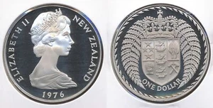 New Zealand 1976 One Dollar $1 (Shield of Arms) - Proof - Picture 1 of 3