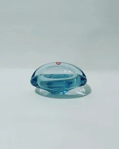 Holmegaard "Akva" Blue Glass Ashtray Bowl Lutken C1950's Signed Vintage - Picture 1 of 10